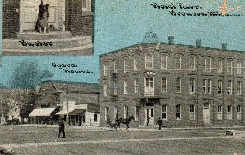 Bronson Opera House - Old Postcard (newer photo)